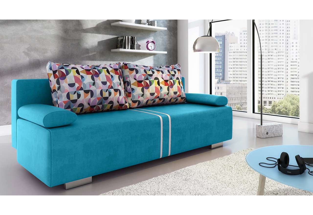 Nowoczesna błękitna sofa MALTA do salonu i pokoju młodzieżowego
