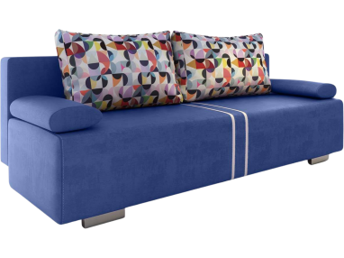 Stylowa sofa rozkładana do salonu lub pokoju młodzieżowego MALTA niebieska