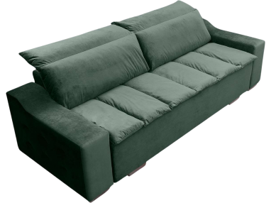 Stylowa sofa rozkładana do salonu CASTELLO butelkowa zieleń