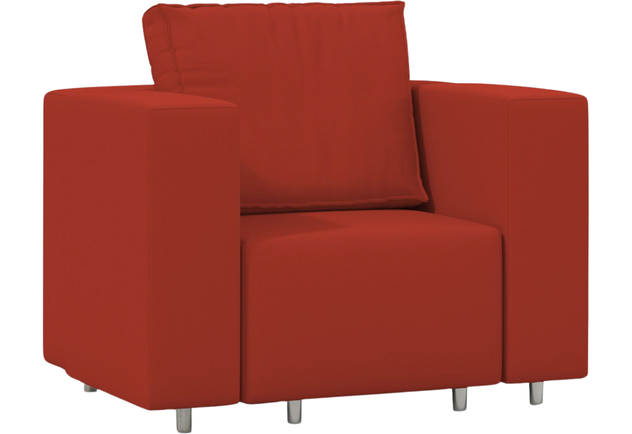 Funkcjonalny fotel ogrodowy z miękką poduszką, idealny na taras w wodoodpornej tkaninie - czerwony