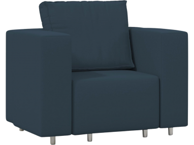 Ogrodowy fotel w wodoodpornej tkaninie z wysokimi podłokietnikami i nóżkami - niebieski