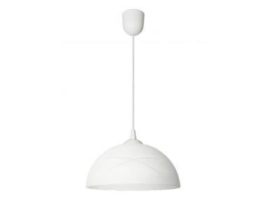 Klasyczna lampa do kuchni TRENTO z białym szklanym eleganckim kloszem