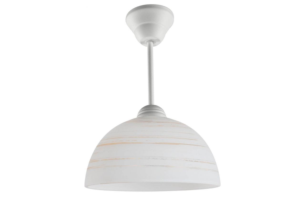 Kuchenna lampa sufitowa CATALANO z kloszem z mlecznego szkła ozdobionym delikatnym wzorem