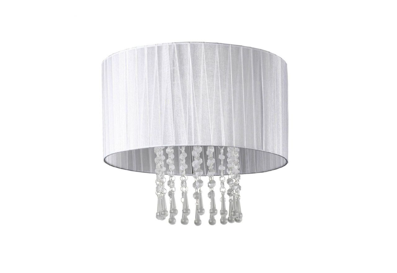 Szara eleganckja lampa sufitowa typu plafon VENICE z okrągłym abażurem
