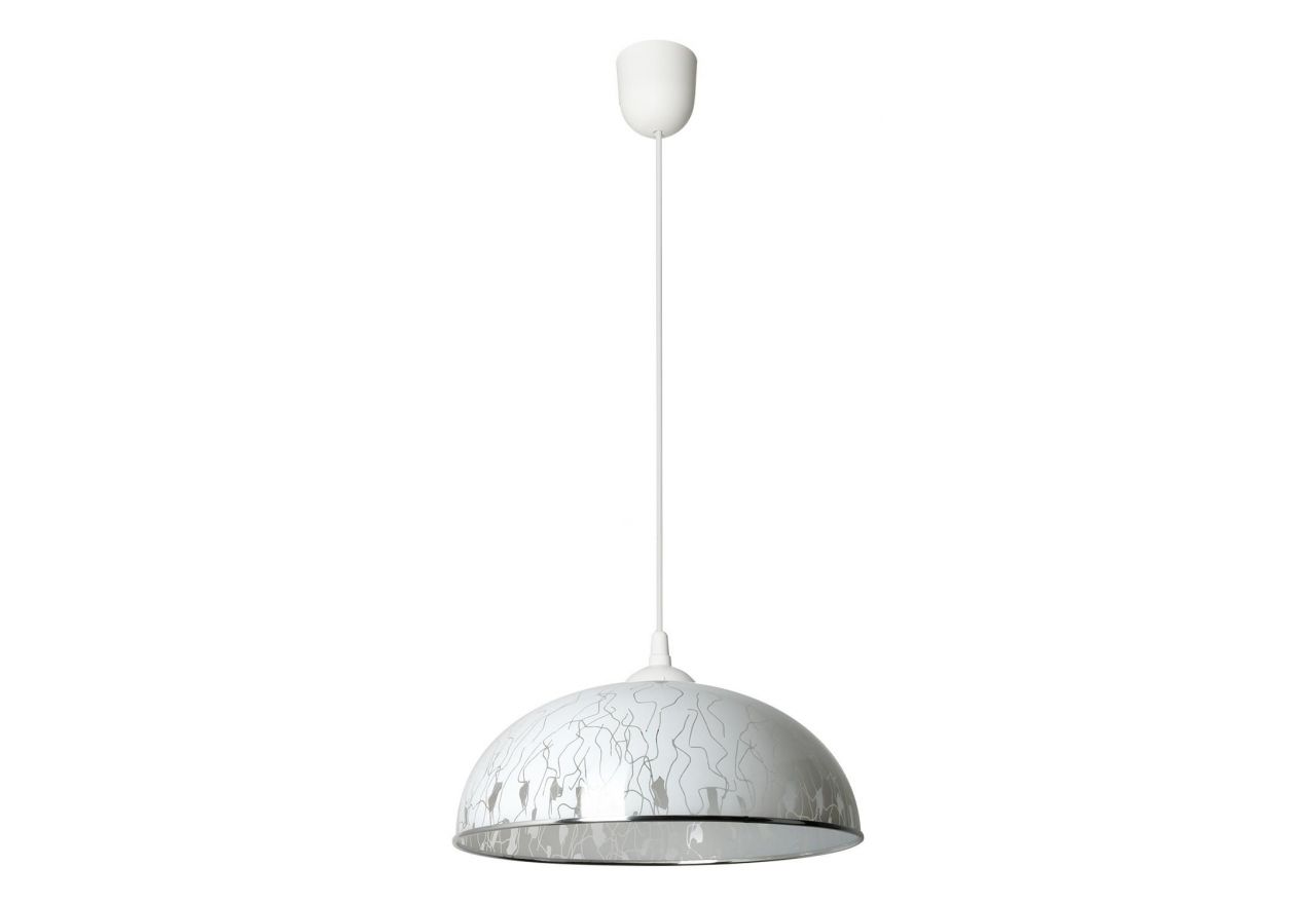 Piękna lampa wisząca do kuchni ANDRATE o owalnym kloszu ozdobionym nowoczesnym wzorem