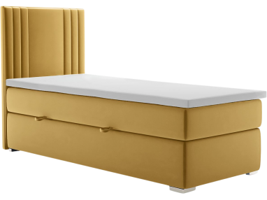 Łóżko hotelowe pojedyncze kontynentalne z materacem typu pocket H3 - MARISE 80x200 żółty