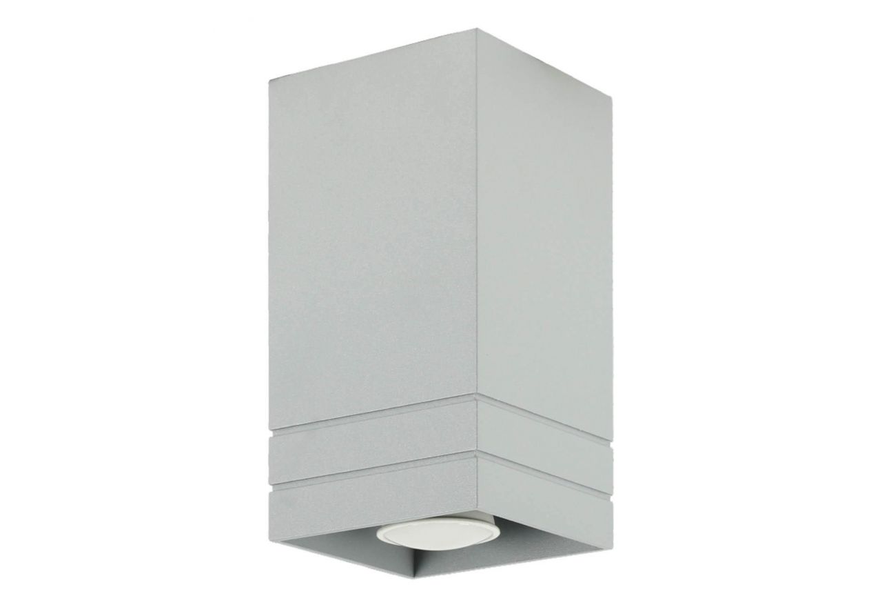 Szara minimalistyczna lampa typu plafon NEROLA z geometrycznym kloszem