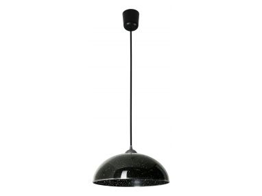 Piękna czarna lampa sufitowa do kuchni CRESSA z owalnym kloszem