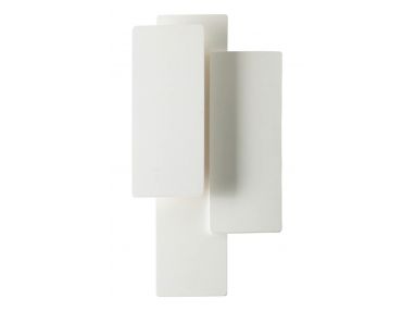 Modernistyczny kinkiet JUSTUS biały o trzycześciowej ceramicznej obudowie
