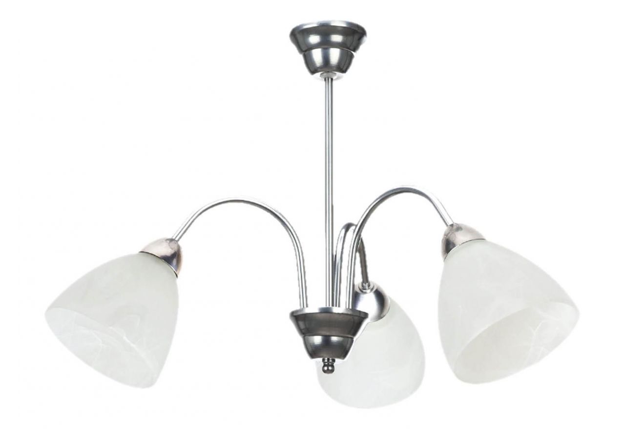 Metalowo-szklana lampa typu żyrandol do salonu VAIANO z trzema żarówkami