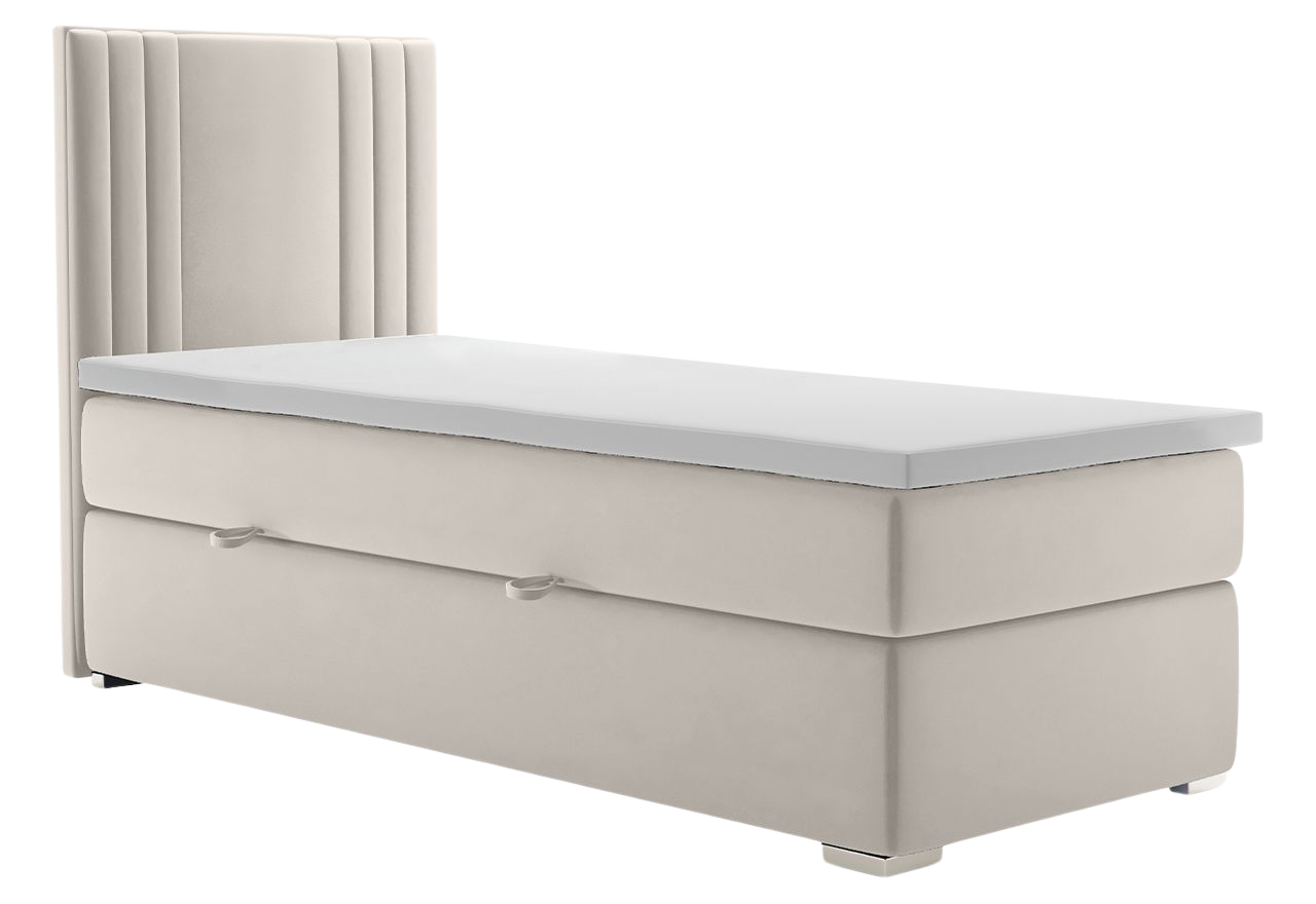 Jednoosobowe łóżko hotelowe kontynentalne z wygodnym materacem - MARISE 90x200 kremowy