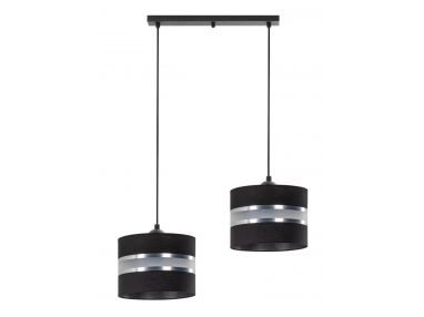 Piękna czarna lampa LEONIDAS z dwoma kloszami o eleganckim wyglądzie