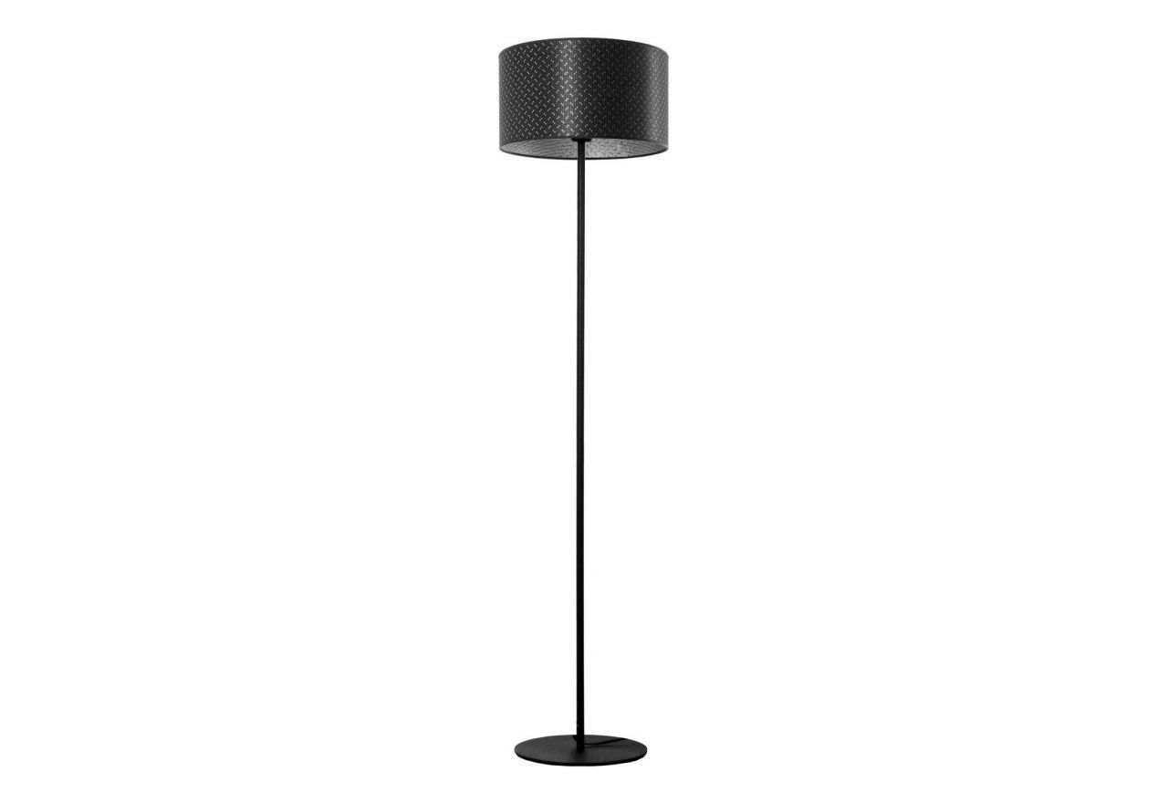 Piękna lampa podłogowa w stylu glamour PERSJA z czarno-srebrnym kloszem