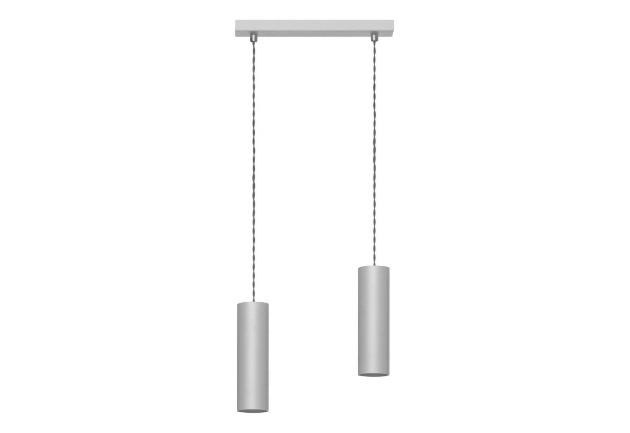 Nowoczesna minimalistyczna lampa KASTOR sufitowa z dwoma szarymi metalowymi kloszami