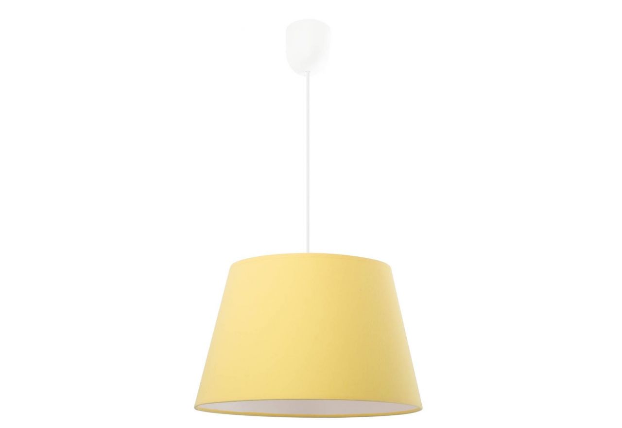 Minmalistyczna lampa sufitowa wisząca ARGO z żółtym kloszem do nowoczesnego wnętrza