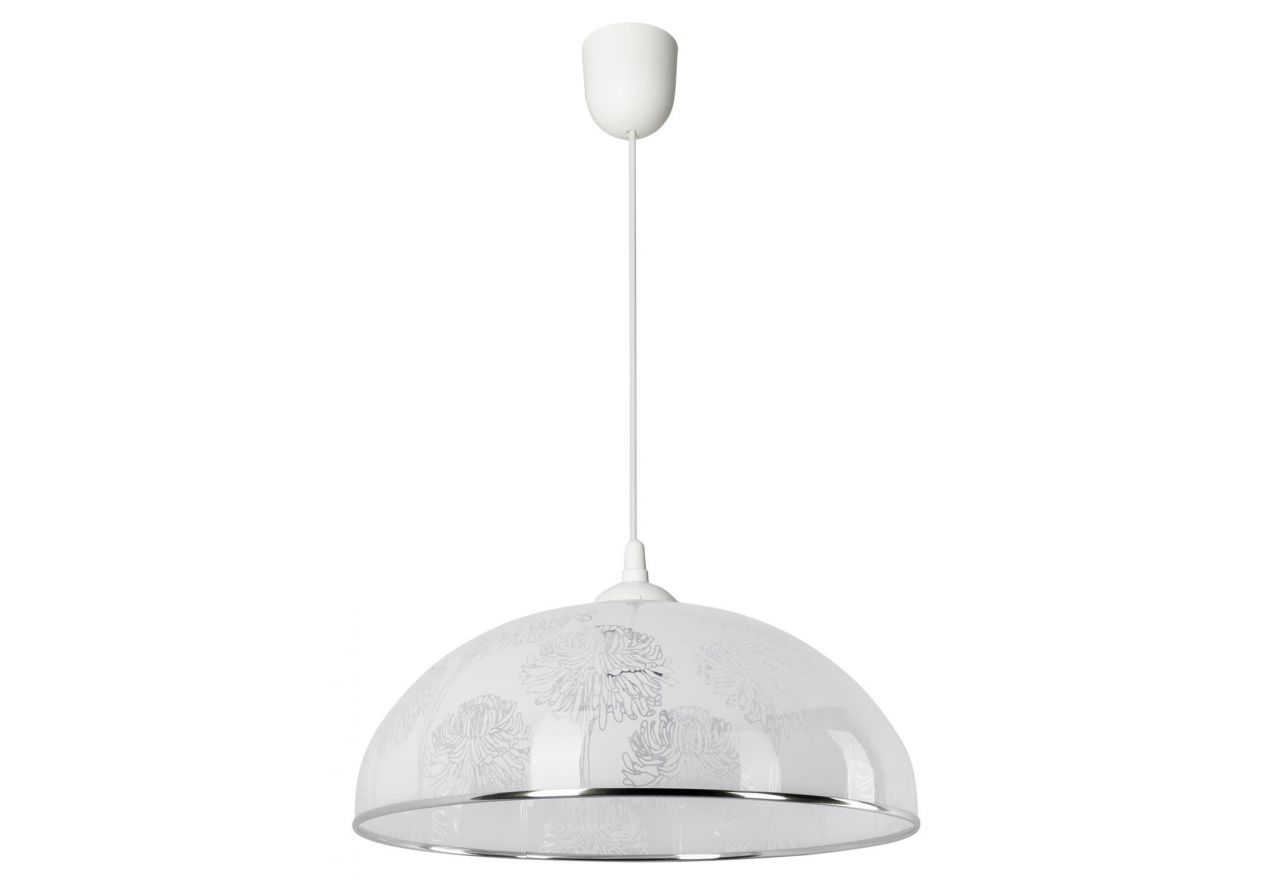 Klasyczna sufitowa lampa kuchenna ARGOS o szerokim kloszu z dekorowanego mlecznego szkła