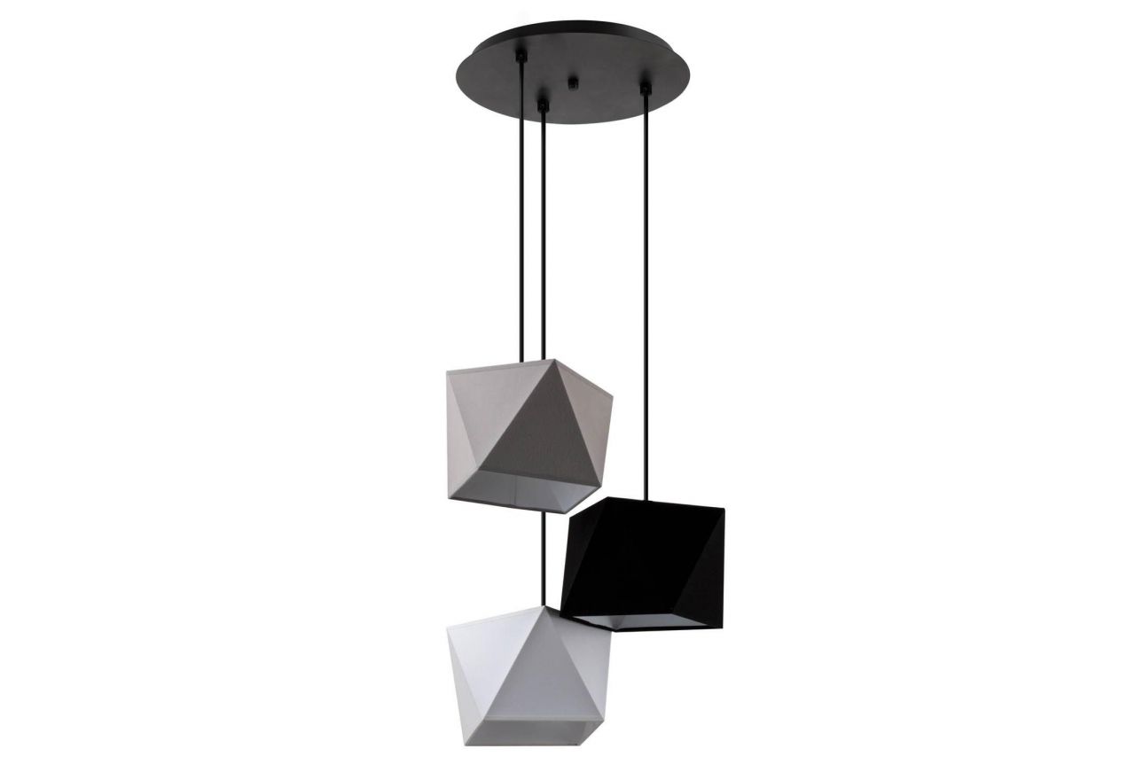 Designerska lampa wisząca LAPIS z geometrycznymi kloszami w trzech kolorach