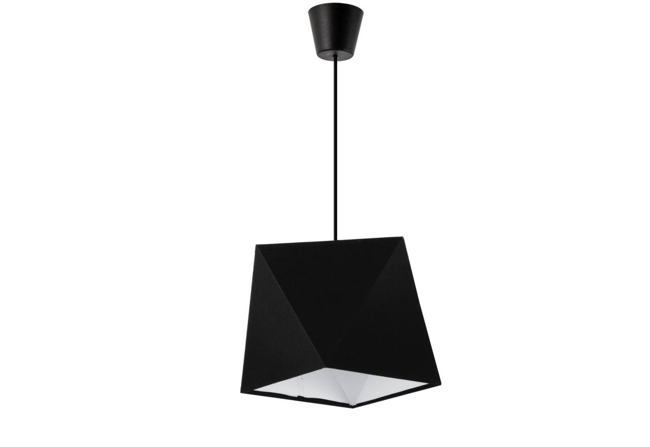 Czarna lampa wisząca NOBILIS z geometrycznym nowoczesnym abażurem