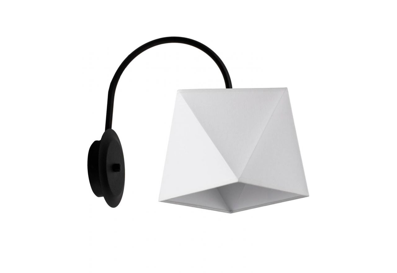 Lampa ścienna kinkiet NOBILIS z białym geometrycznym designerskim kloszem