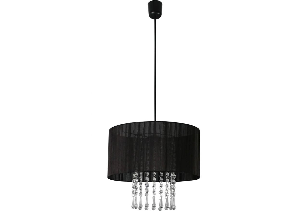 Lampa sufitowa VENICE z czarnym abażurem i ozdobnymi kryształkami akrylowymi