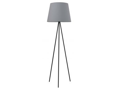 Prosta i elegancka szara lampa podłogowa ELINOS o nieskomplikowanej minimalistycznej formie