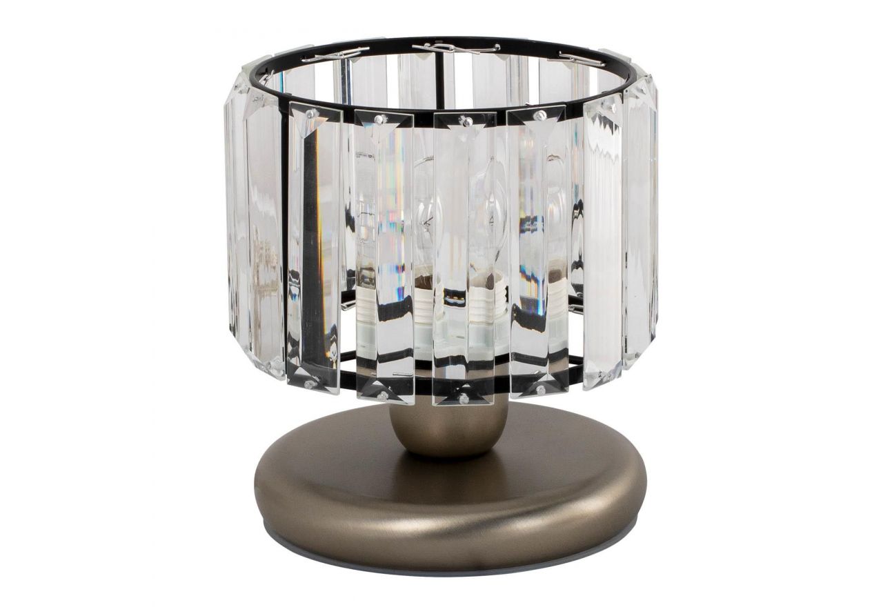 Mała lampa stołowa DIRELI o kryształowym kloszu w stylu glamour