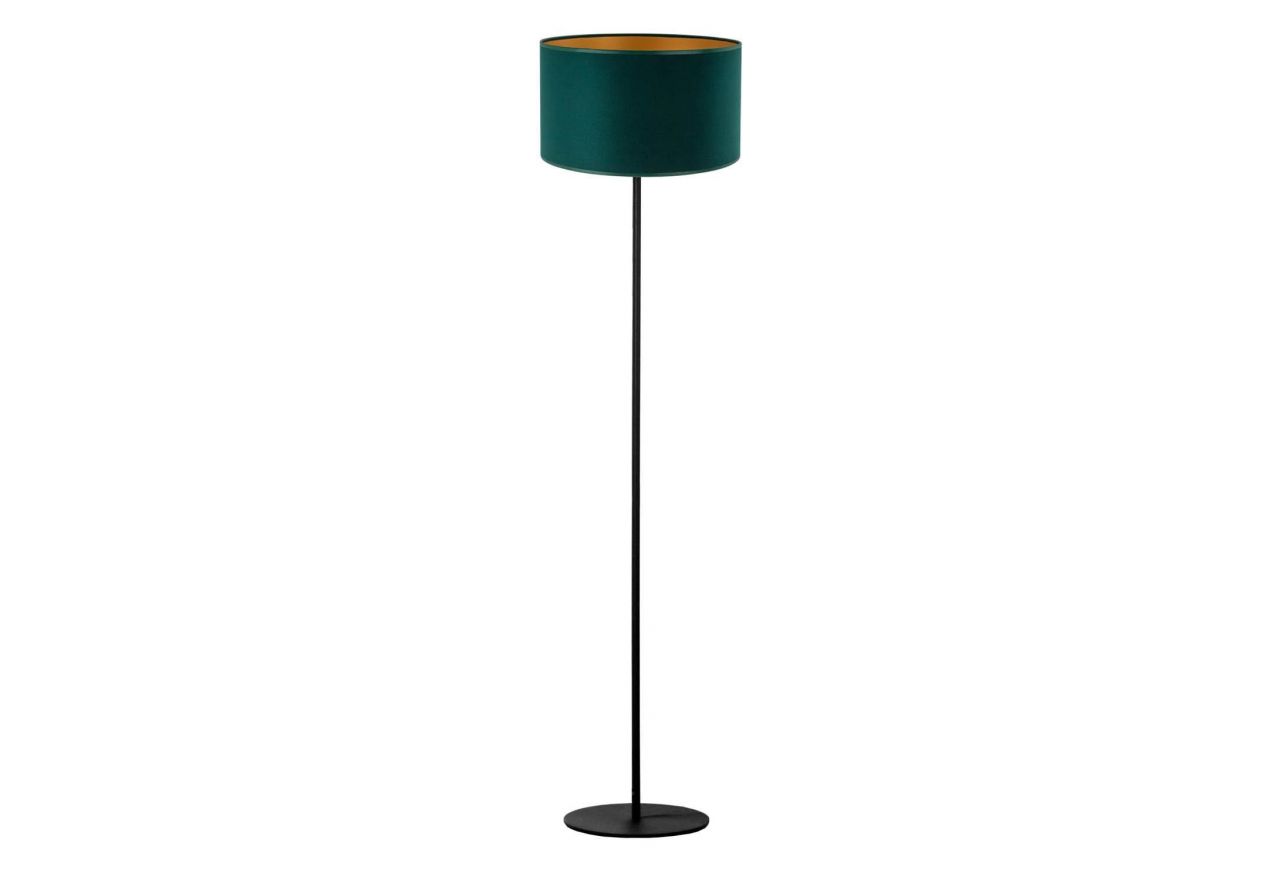 Piękna lampa podłogowa w stylu glamour AGAPE z zielonym kloszem
