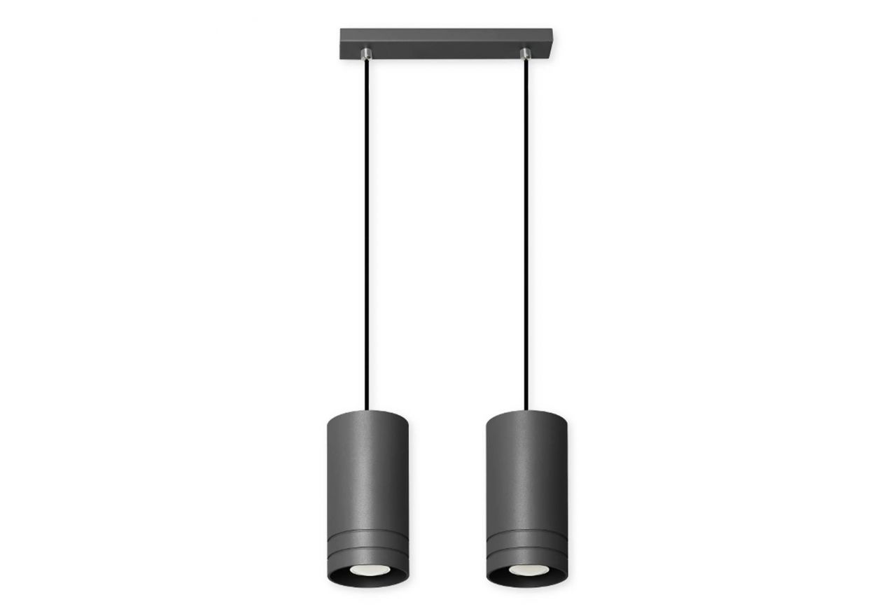 Designerska szara podwójna lampa SIMERI w minimalistycznym nowoczesnym stylu