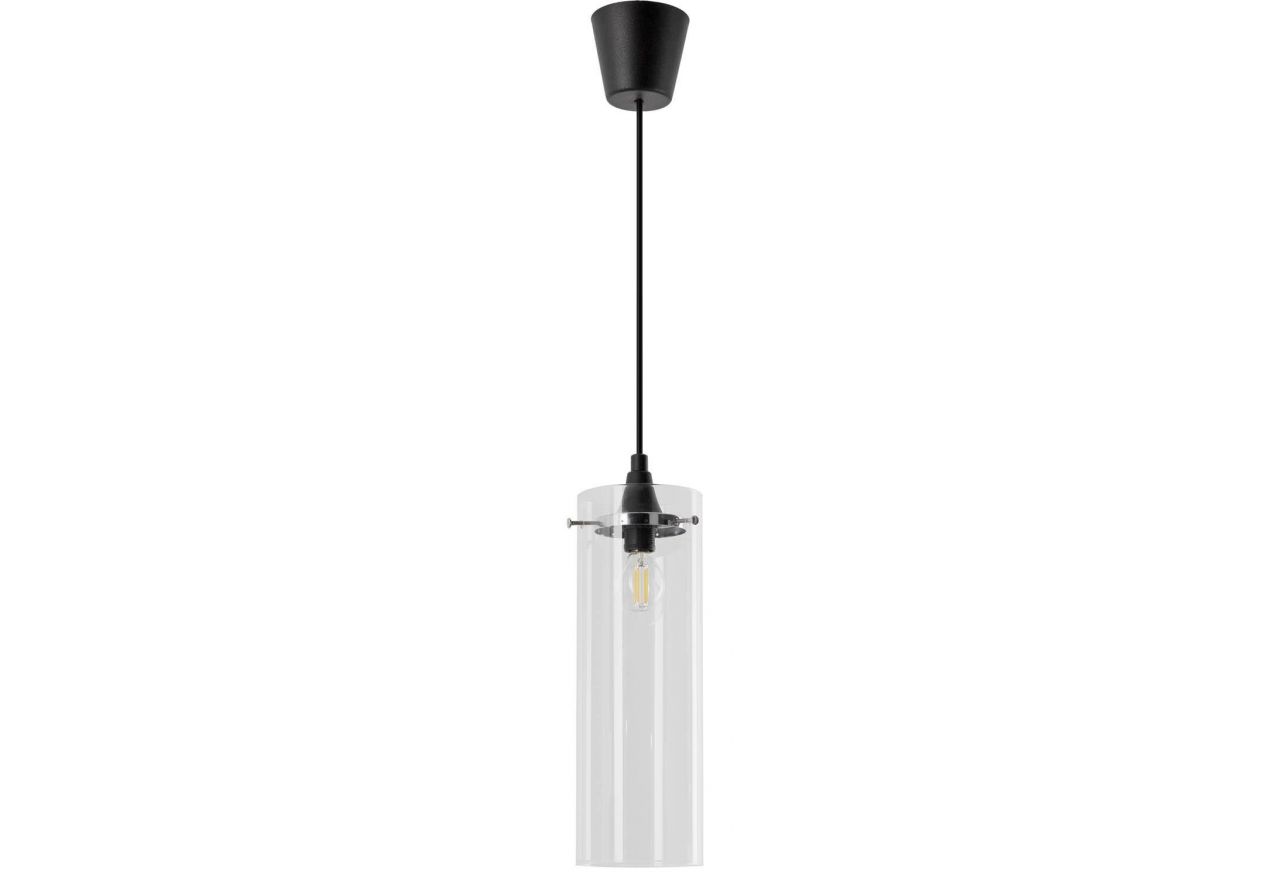 Wisząca lampa sufitowa 1 punktowa NATIA w nowoczesnym stylu ze szklanym prostym kloszem