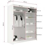 Biała garderoba do przedpokoju dwufrontowa przesuwna z lustrami - WIRA XIII 150 cm