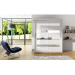 Biała garderoba do przedpokoju dwufrontowa przesuwna z lustrami - WIRA XIII 150 cm