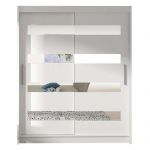 Biała garderoba do przedpokoju dwufrontowa przesuwna z lustrami - WIRA XIII 150 cm