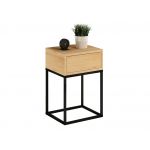 Szafka nocna do sypialni w stylu loft, metalowa konstrukcja i lite drewno - MARIPOSA