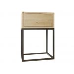 Szafka nocna do sypialni w stylu loft, metalowa konstrukcja i lite drewno - MARIPOSA