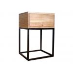 Szafka nocna do sypialni w stylu loft, metalowa konstrukcja i lite drewno - MARIPOSA