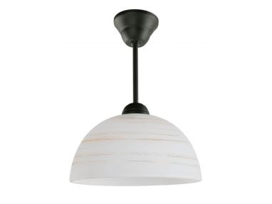 Stylowa lampa wisząca do kuchni CATALANO ze szklanym kloszem z delikatnym zdobieniem