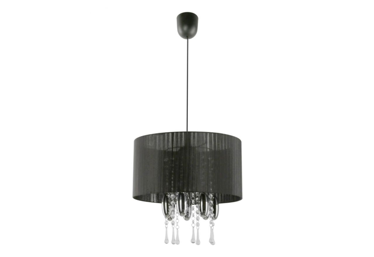 Czarna lampa sufitowa kryształow CAMPANILE do salonu w stylu glamour