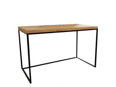 Drewniane biurko 120 cm na metalowych nogach do biura w stylu loft - DELIS