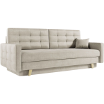 Rozkładana sofa skandynawska 3-osobowa, z pojemnikiem na pościel do salonu, beżowa – FRIGA