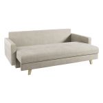 Rozkładana sofa skandynawska 3-osobowa, z pojemnikiem na pościel do salonu, beżowa – FRIGA