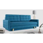 Rozkładana sofa skandynawska 3-osobowa, z pojemnikiem na pościel do salonu, beżowa – FRIGA