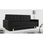 Rozkładana sofa skandynawska 3-osobowa, z pojemnikiem na pościel do salonu, beżowa – FRIGA