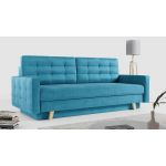 Rozkładana sofa skandynawska 3-osobowa, z pojemnikiem na pościel do salonu, beżowa – FRIGA