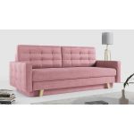 Rozkładana sofa skandynawska 3-osobowa, z pojemnikiem na pościel do salonu, beżowa – FRIGA