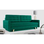 Rozkładana sofa skandynawska 3-osobowa, z pojemnikiem na pościel do salonu, beżowa – FRIGA