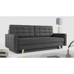 Rozkładana sofa skandynawska 3-osobowa, z pojemnikiem na pościel do salonu, beżowa – FRIGA