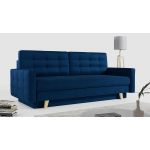 Rozkładana sofa skandynawska 3-osobowa, z pojemnikiem na pościel do salonu, beżowa – FRIGA