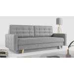 Rozkładana sofa skandynawska 3-osobowa, z pojemnikiem na pościel do salonu, beżowa – FRIGA