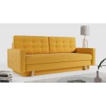 Rozkładana sofa skandynawska 3-osobowa, z pojemnikiem na pościel do salonu, beżowa – FRIGA