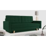 Rozkładana sofa skandynawska 3-osobowa, z pojemnikiem na pościel do salonu, beżowa – FRIGA